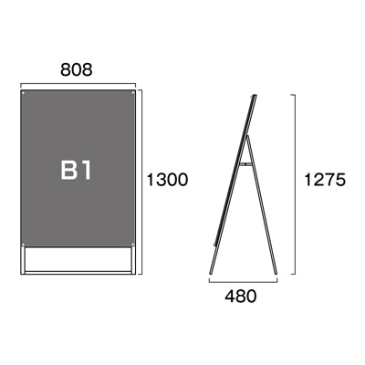 ポスター用スタンド看板　Ｂ１　片面　面ブラック　ＰＳＳＫ－Ｂ１ＫＢ