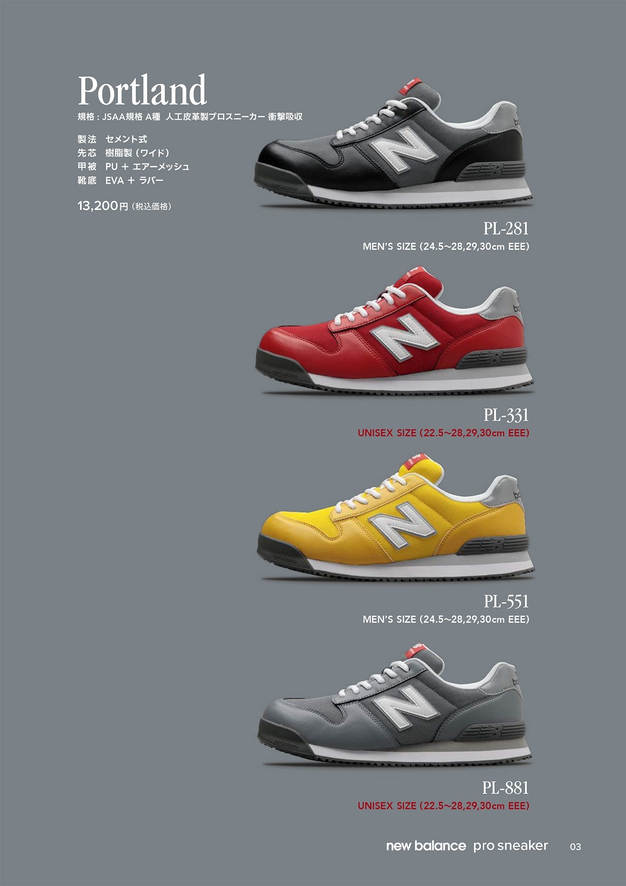 new balance ニューバランス Portland ポートランド 安全靴 JSAA規格A