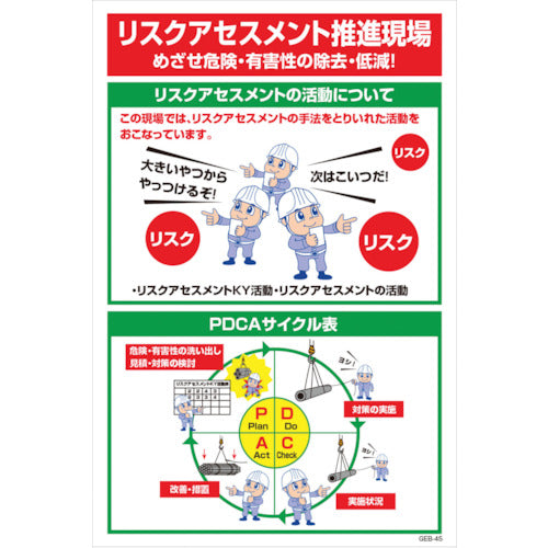 マンガ標識　ＧＥＢ－４５　リスクアセスメント推進現場