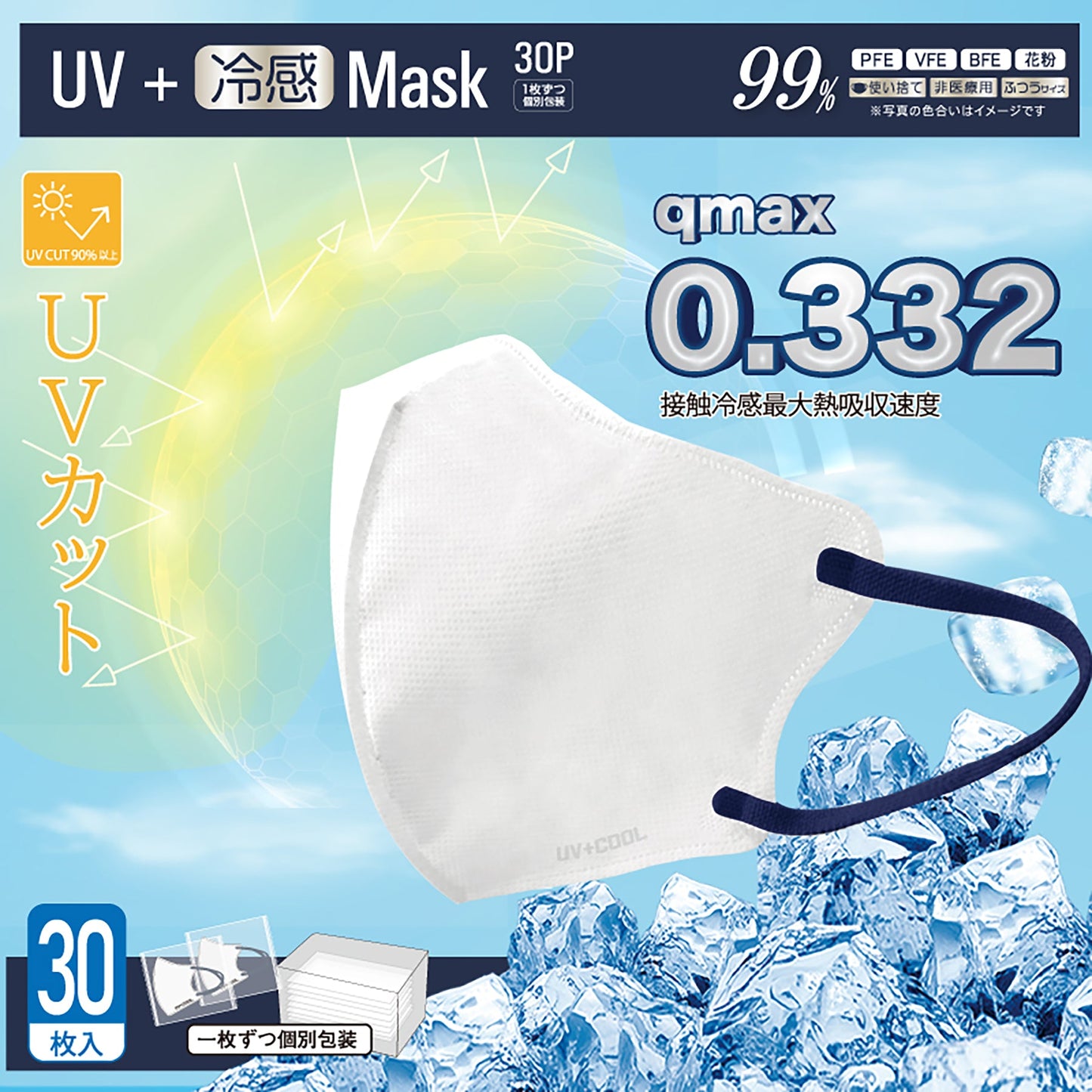 ＵＶ＋冷感Ｍａｓｋ　３０枚入