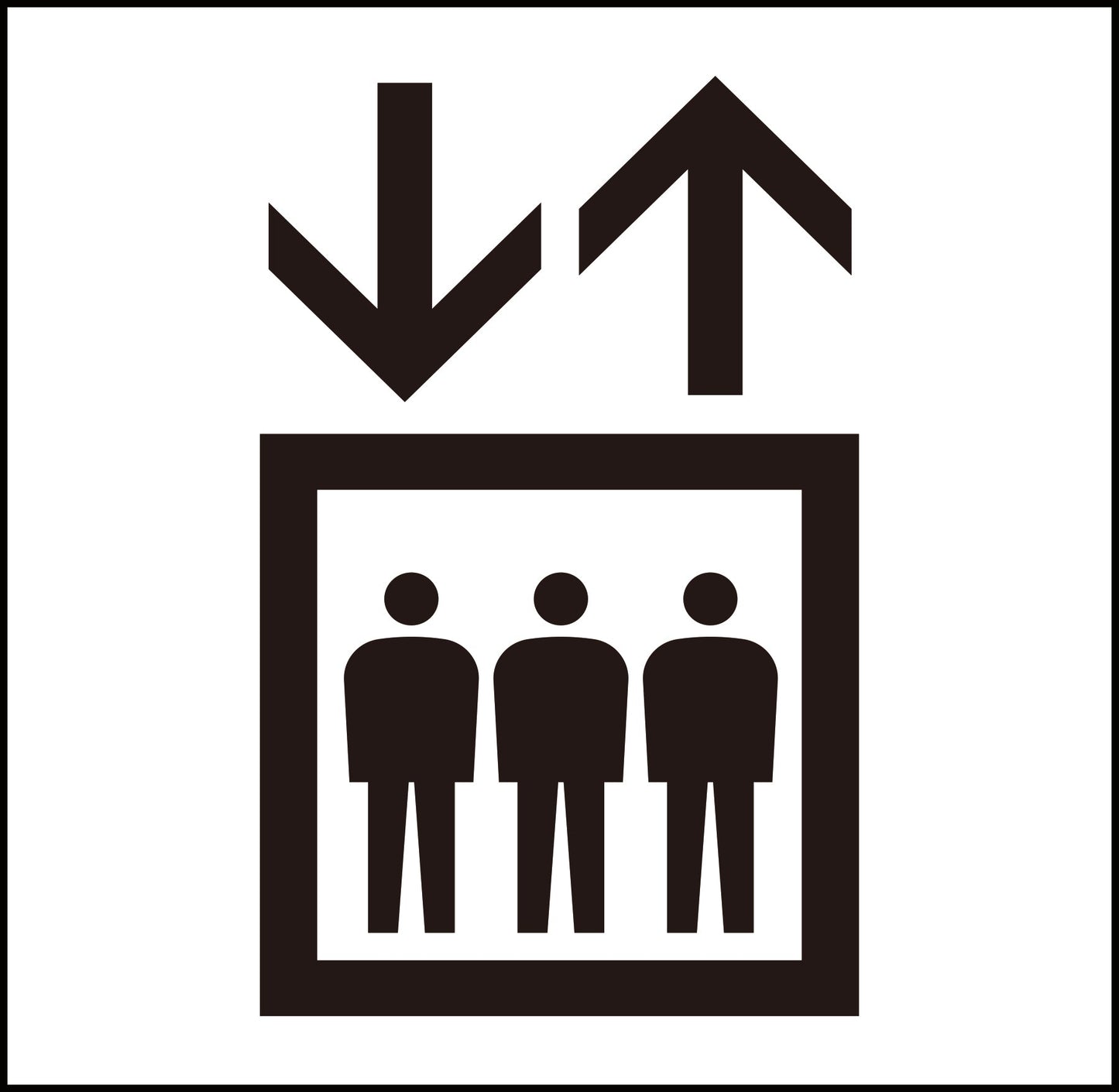 ＪＩＳピクトサイン　エレベーター　１５０角