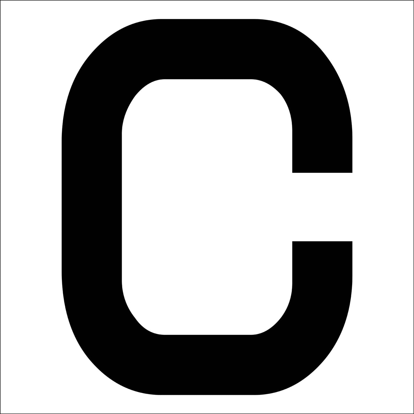 カッティングステッカー　英字Ｃ　文字高１００ｍｍ　黒