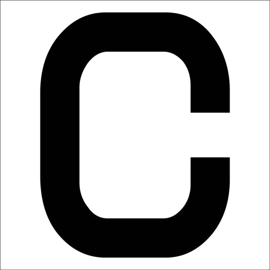 カッティングステッカー　英字Ｃ　文字高１００ｍｍ　黒