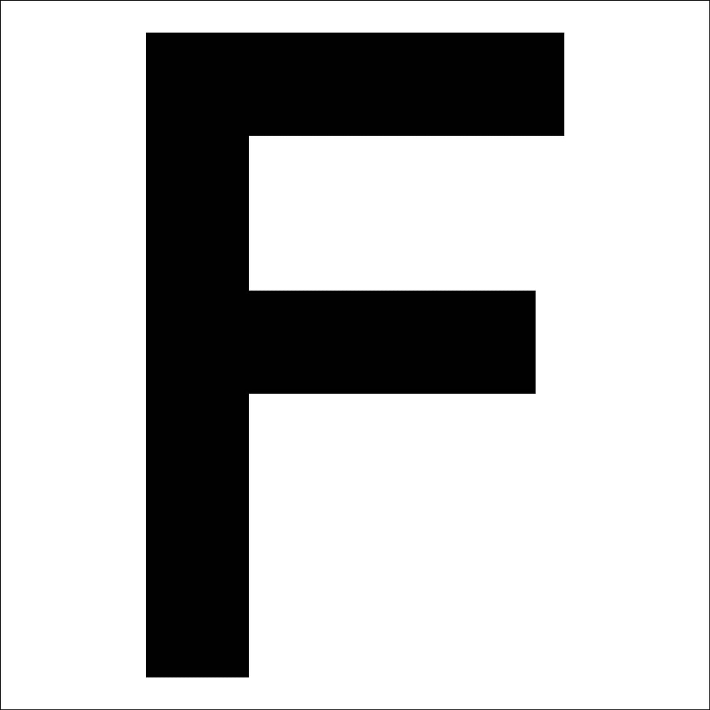 カッティングステッカー　英字Ｆ　文字高１００ｍｍ　黒