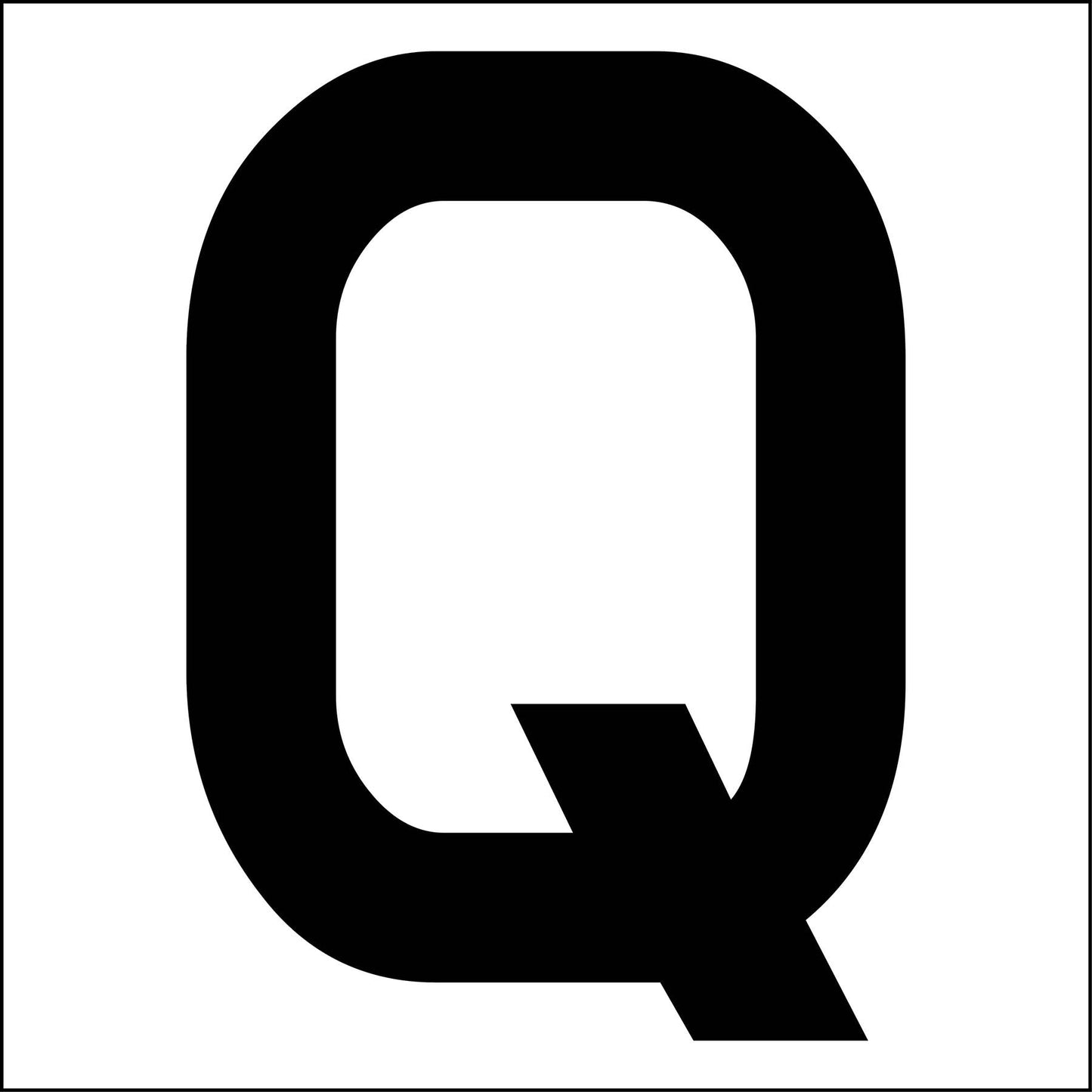 カッティングステッカー　英字Ｑ　文字高１００ｍｍ　黒