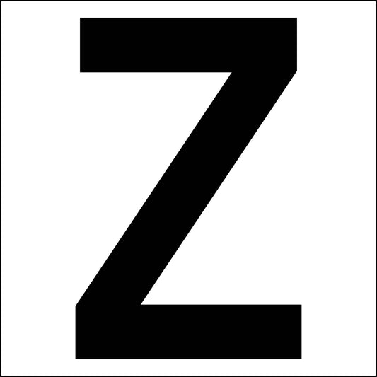 カッティングステッカー　英字Ｚ　文字高１００ｍｍ　黒