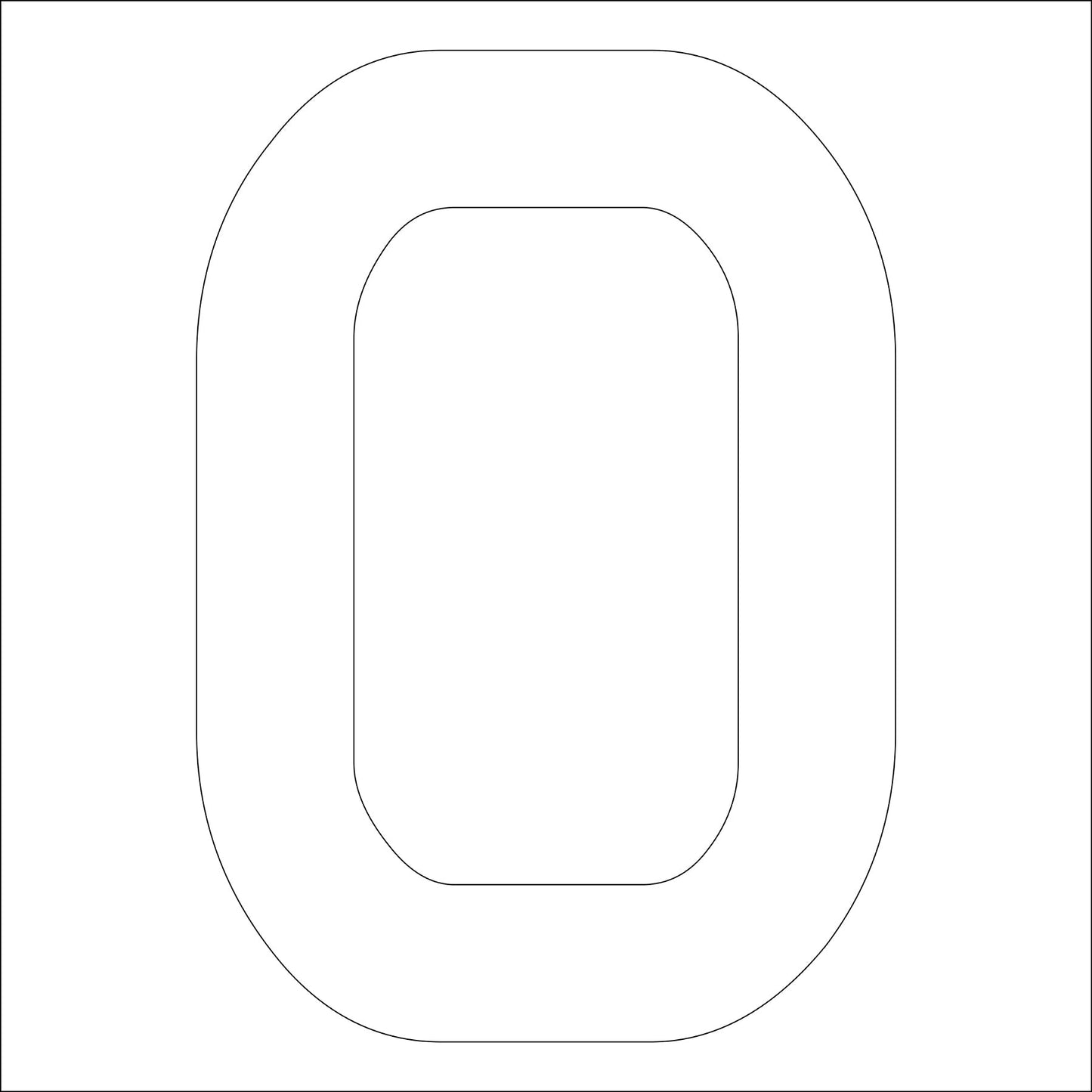 カッティングステッカー　数字０　文字高１００ｍｍ　白