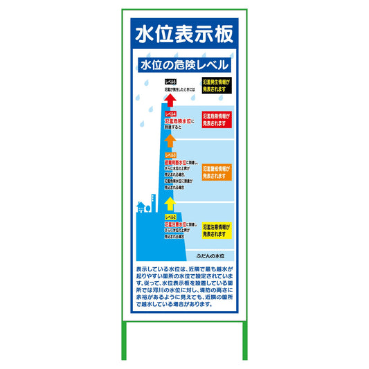 水害対策看板　水位表示板　ＦＣ５５－０４