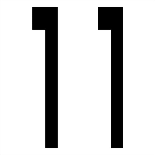 カッティングステッカー　数字１１　文字高１００ｍｍ　黒