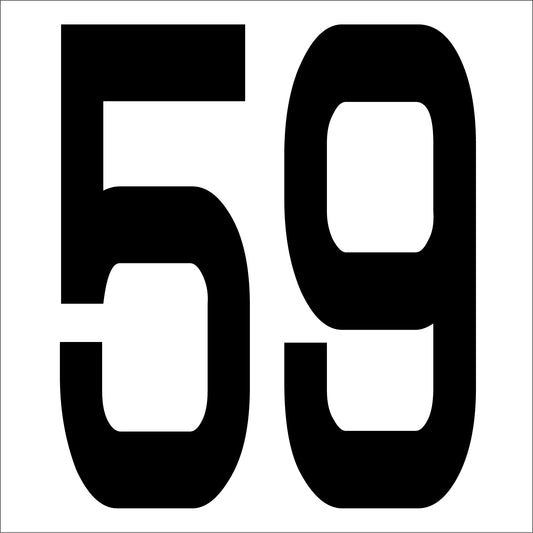 カッティングステッカー　数字５９　文字高１００ｍｍ　黒