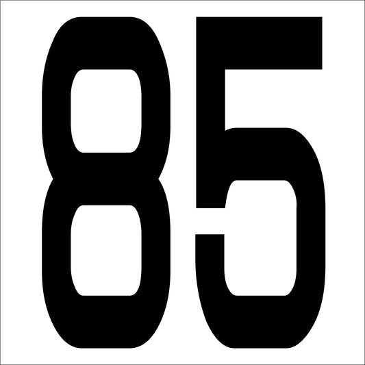 カッティングステッカー　数字８５　文字高１００ｍｍ　黒