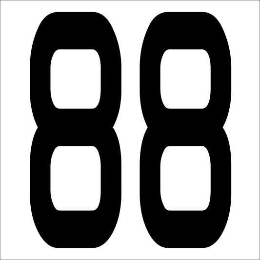 カッティングステッカー　数字８８　文字高１００ｍｍ　黒