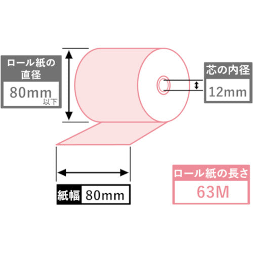 ファンシーレジ用紙　８０ｍｍ幅　ハロウィン　オレンジ　２０巻入り