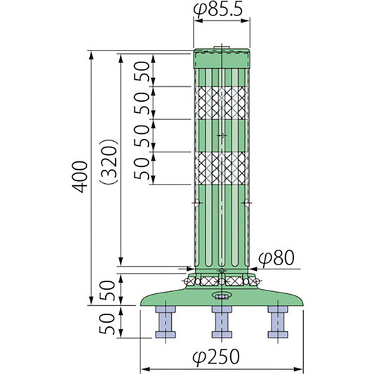 ポストコーン腰みの付防塵ＰＢＴＫ－４０－２５０－Ｍ