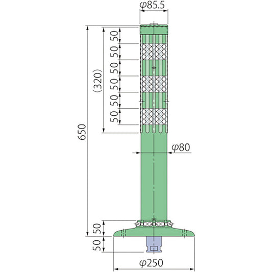 ポストコーン腰みの付防塵ＰＣＴＫ－６５－２５０－Ｍ