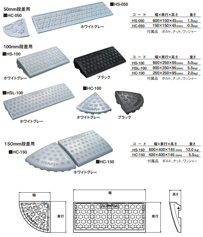 ミスギハイステップコーナー　ＨＣ－１５０　ホワイトグレー