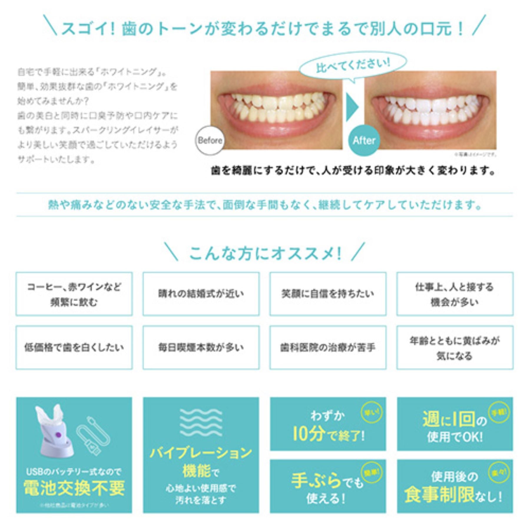 スマイルブライター ＬＥＤ照射器 歯磨き ホワイトニング ヤニ対策