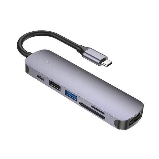 ６ｉｎ１　ＵＳＢ－Ｃ　ＨＵＢ（グレー）