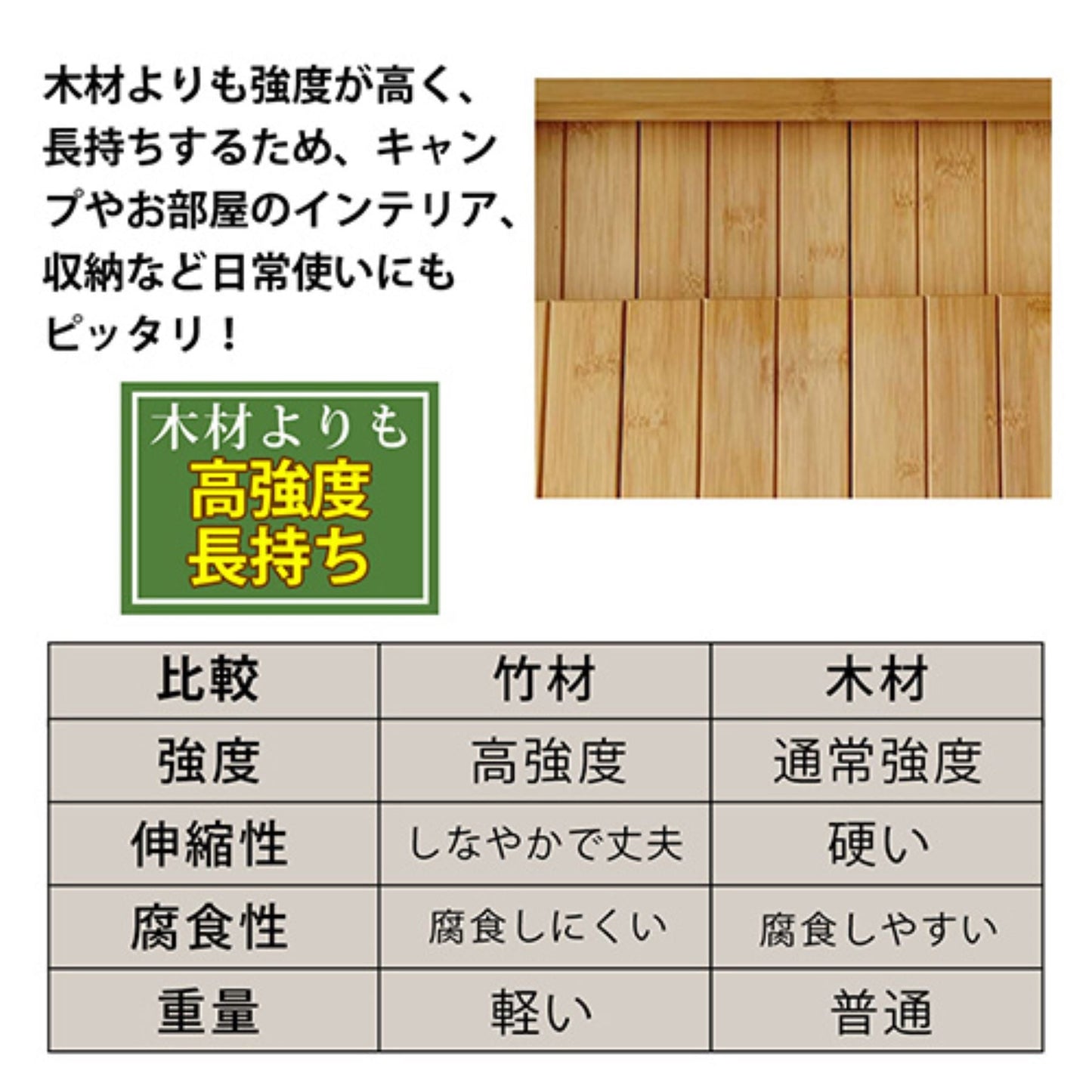 折りたたみ式竹製３段ラック　軽量　オープンラック　収納棚　コンパクト　おしゃれ