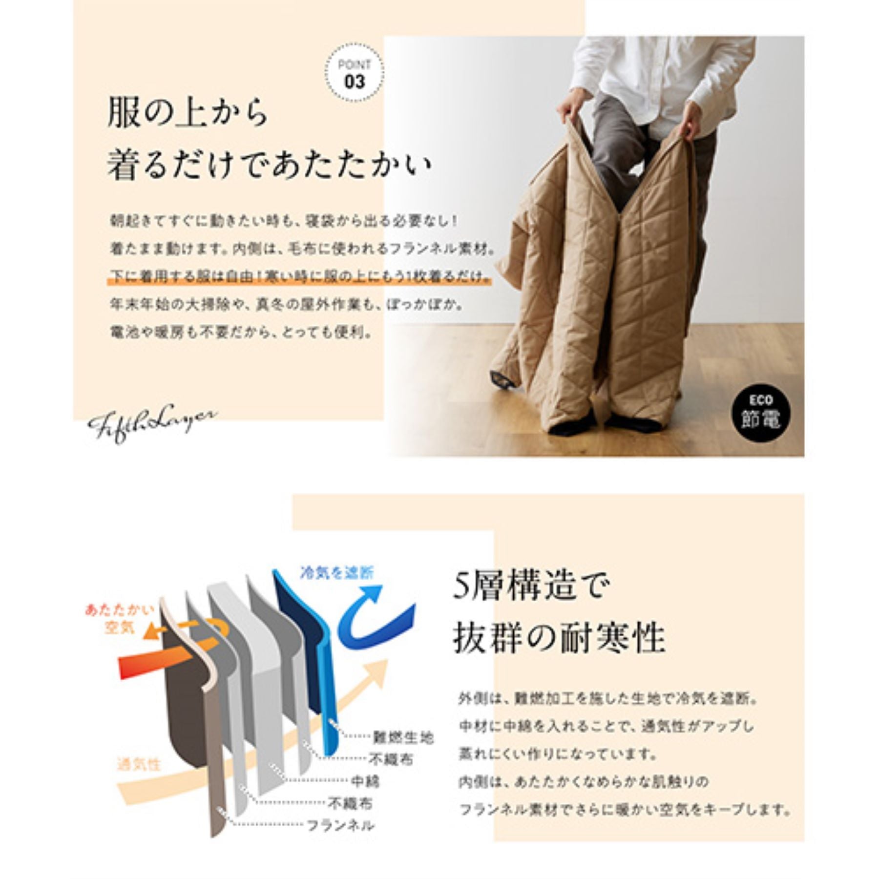 ｙｕｃｕｓｓ 難燃ネル防炎仕様のサロペット風 アウトドア 着る毛布