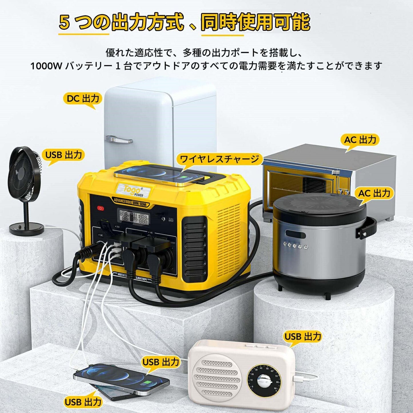 超軽量　ＴｏｇｏＰｏｗｅｒ　ＡＤＶＡＮＣＥ１０００　ポータブル電源　防災安全協会推奨