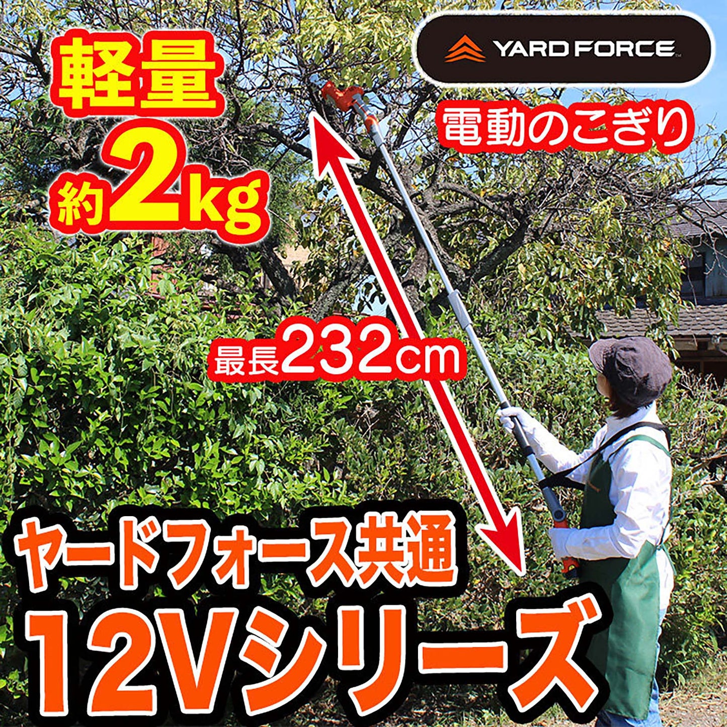 ＹＡＲＤＦＯＲＣＥ　１２Ｖコードレス４ＷＡＹ枝切りツールセット　家庭用　軽量