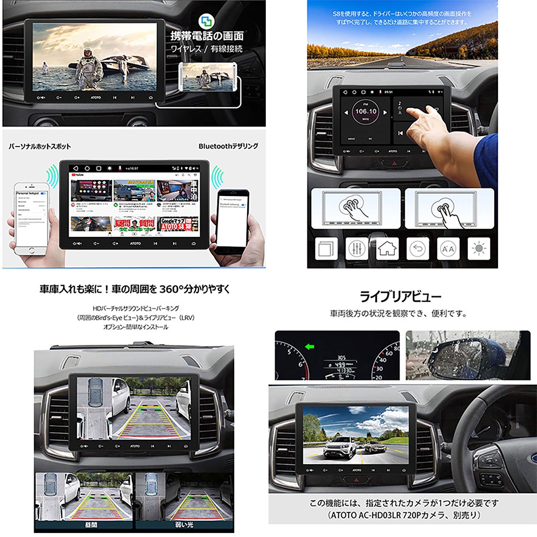 ＡＴＯＴＯ Ｓ８Ｇ２１１４ＰＭ １０インチ 車載カーナビ 後付け カーオーディオ – GREEN CROSS-select 工事現場の安全対策用品なら