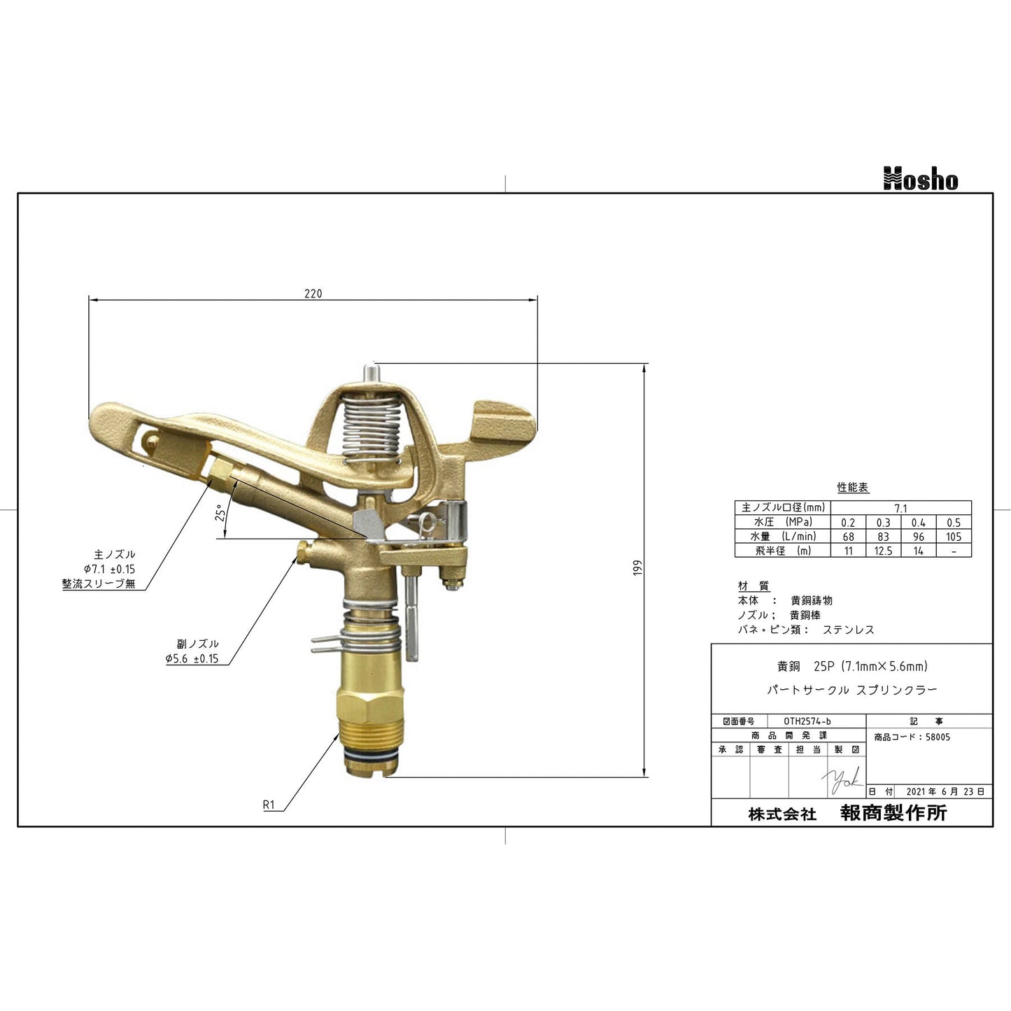 パートサークルスプリンクラー　２５Ａ