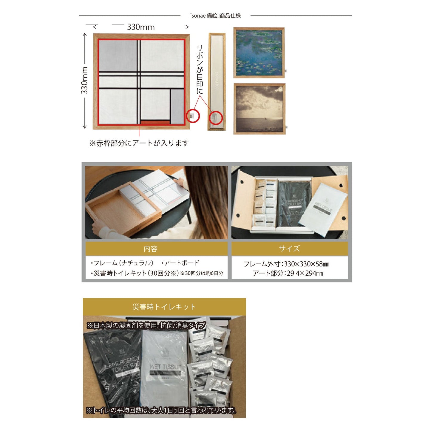 インテリアアート防災トイレ　ｓｏｎａｅ　備絵　フィンセント・ファン・ゴッホ