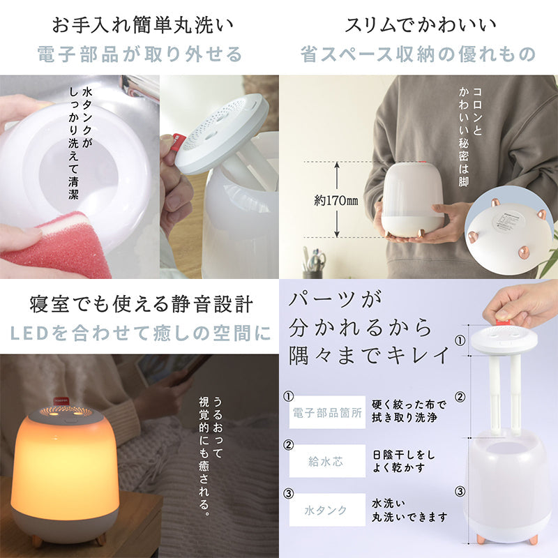 超音波加湿器　１．４Ｌ　上部給水　ＵＳＢ電源　加湿量３段階